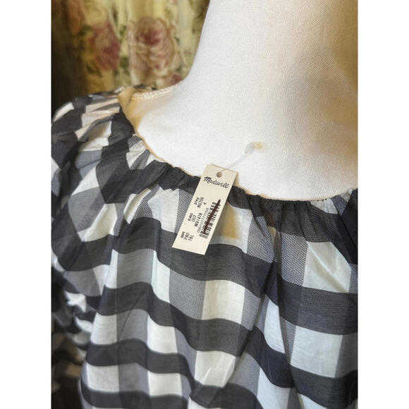 NWT! Madewell Black and White Bubble Sleeve Women's Top Size 4 - Picture 7 of 8